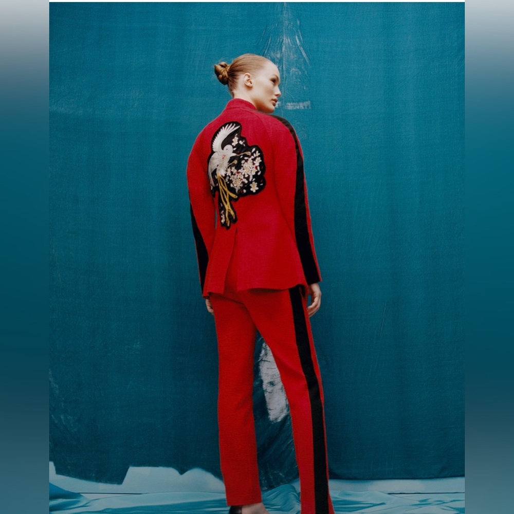Zara Rare Special Edition CFDA/Vogue Fashion,Embroidered Patch Blazer